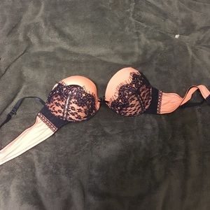 💘Lacy blue and pink push-up bra